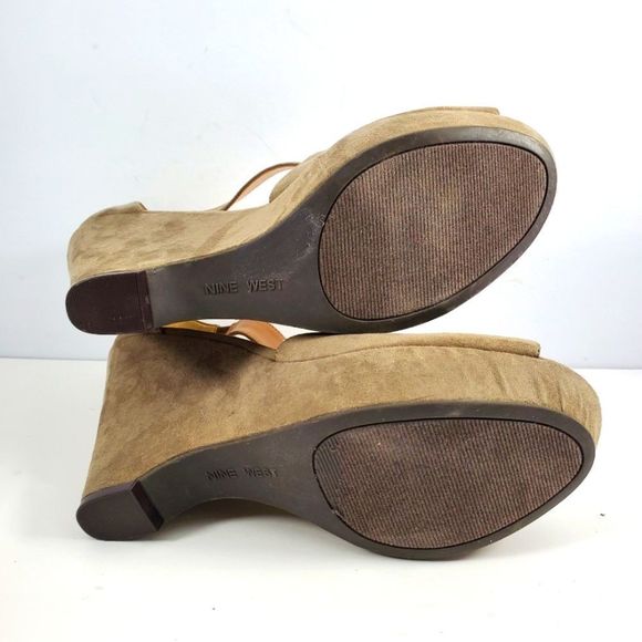 NINE WEST Suede Criss-cross, Open Toe Wedges. SIZE 10M. S846 - Picture 4 of 4
